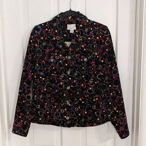 Christopher & Banks Womens Finely Ribbed Corduroy Jacket (2008) MEDIUM  Colorful